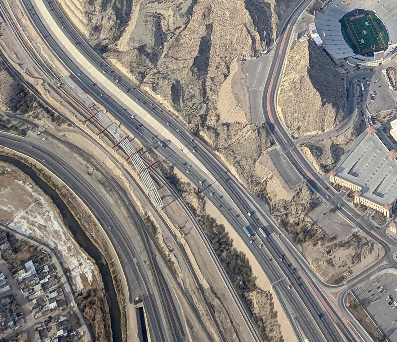Illustrative aerial photograph of the Ciudad Juárez border area.