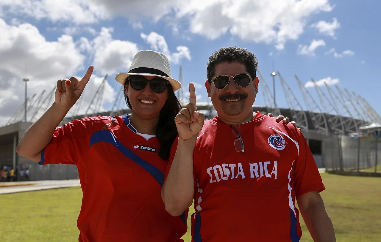 Costa Rica supporters in an archive photograph, not the current league fixture.