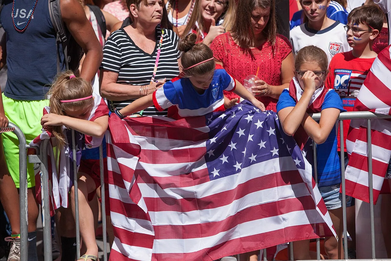 Supporters at an earlier US women’s team celebration, not the current U17 squad.